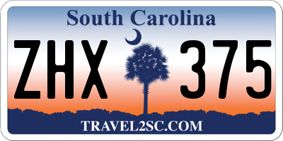 SC license plate ZHX375