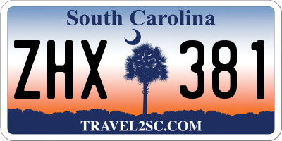 SC license plate ZHX381