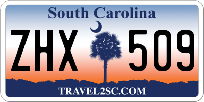 SC license plate ZHX509