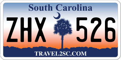SC license plate ZHX526