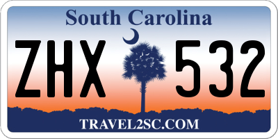 SC license plate ZHX532