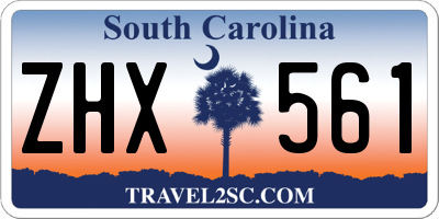 SC license plate ZHX561