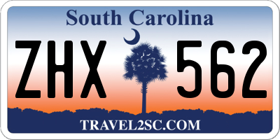 SC license plate ZHX562