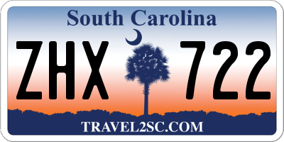 SC license plate ZHX722