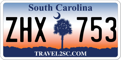 SC license plate ZHX753