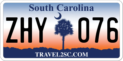 SC license plate ZHY076