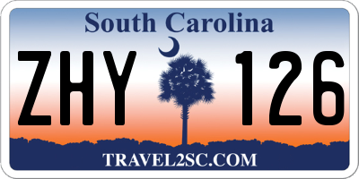 SC license plate ZHY126