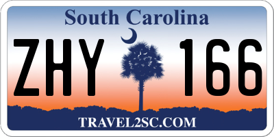 SC license plate ZHY166