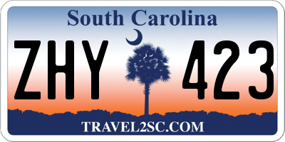 SC license plate ZHY423