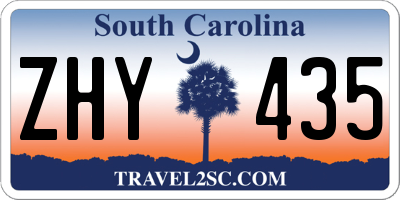 SC license plate ZHY435