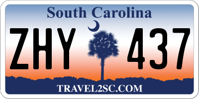 SC license plate ZHY437