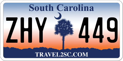 SC license plate ZHY449