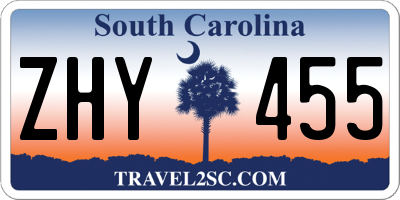 SC license plate ZHY455
