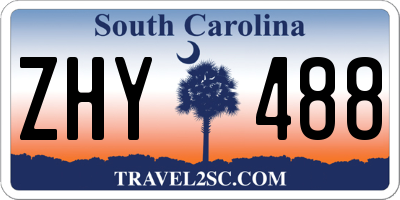 SC license plate ZHY488