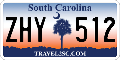 SC license plate ZHY512