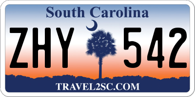 SC license plate ZHY542