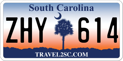 SC license plate ZHY614