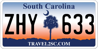 SC license plate ZHY633