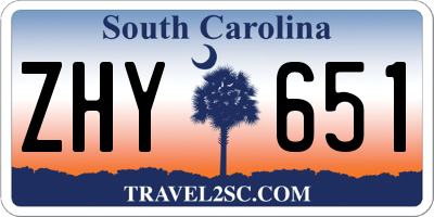 SC license plate ZHY651