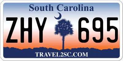 SC license plate ZHY695