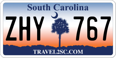 SC license plate ZHY767