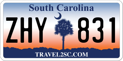 SC license plate ZHY831