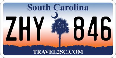 SC license plate ZHY846