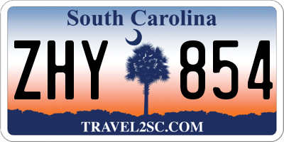 SC license plate ZHY854