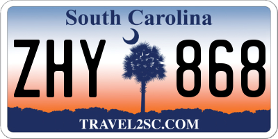 SC license plate ZHY868