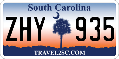 SC license plate ZHY935