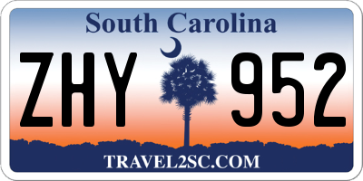 SC license plate ZHY952
