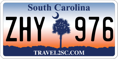 SC license plate ZHY976