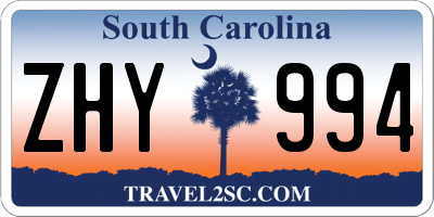 SC license plate ZHY994