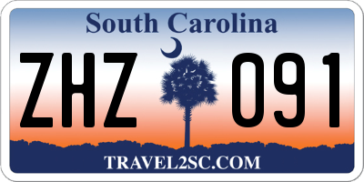 SC license plate ZHZ091