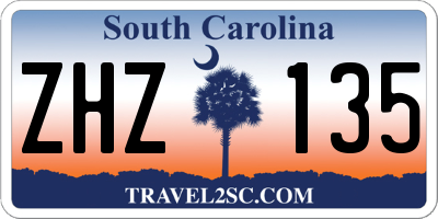 SC license plate ZHZ135