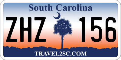 SC license plate ZHZ156