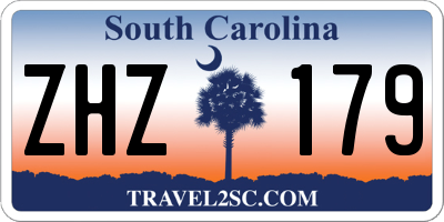 SC license plate ZHZ179