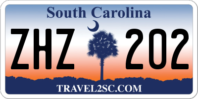 SC license plate ZHZ202