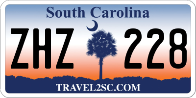 SC license plate ZHZ228