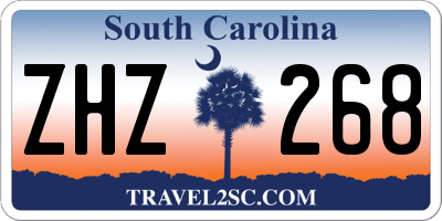 SC license plate ZHZ268