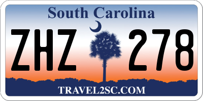 SC license plate ZHZ278