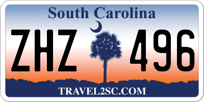 SC license plate ZHZ496
