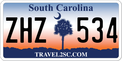 SC license plate ZHZ534