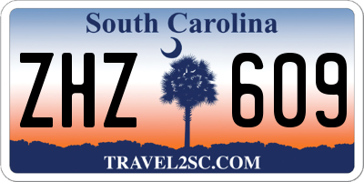 SC license plate ZHZ609