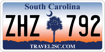 SC license plate ZHZ792