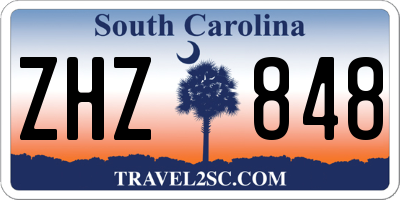 SC license plate ZHZ848
