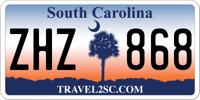 SC license plate ZHZ868