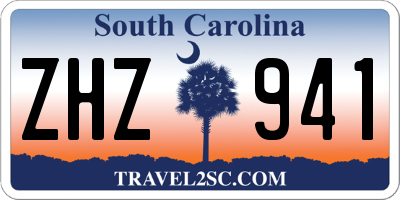 SC license plate ZHZ941