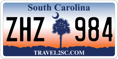 SC license plate ZHZ984