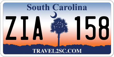 SC license plate ZIA158
